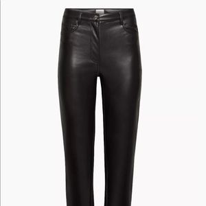 Aritzia Black Melina Leather Pants (Regular height)
